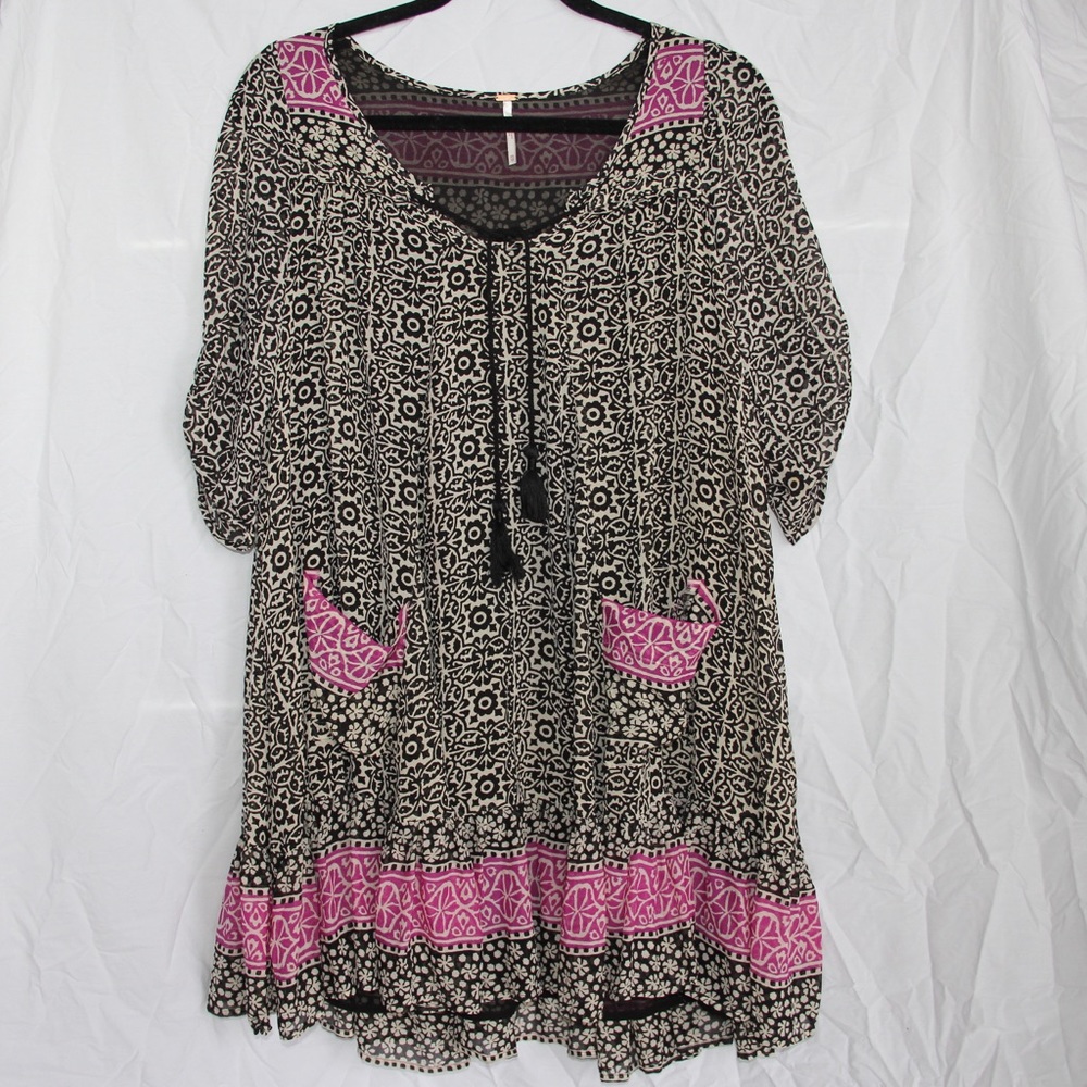 Free People Bohemian Style Flowy Printed Dress